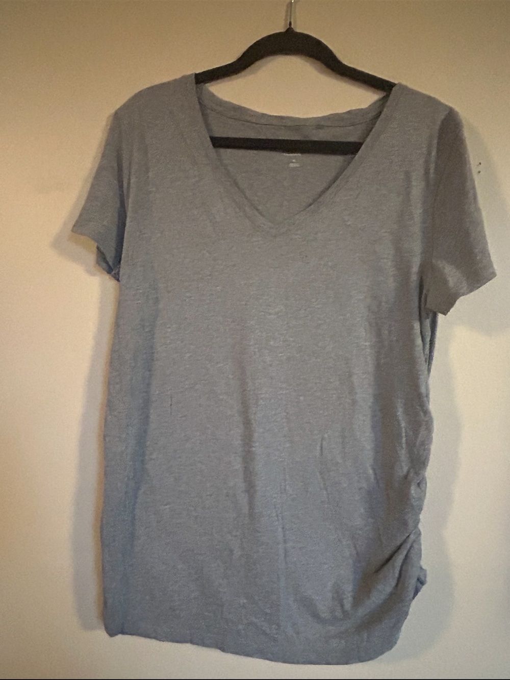 Isabel Maternity Women’s XL Gray Ruched V-Neck Tunic Top